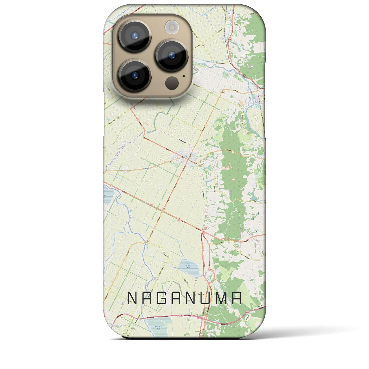 【長沼(北海道)】地図柄iPhoneケース(バックカバータイプ)