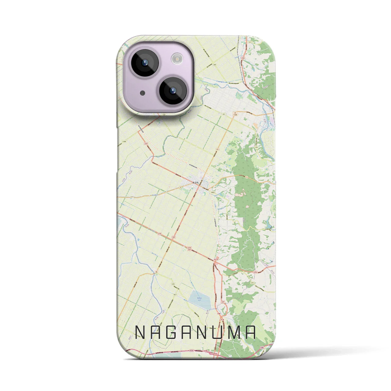 【長沼(北海道)】地図柄iPhoneケース(バックカバータイプ)
