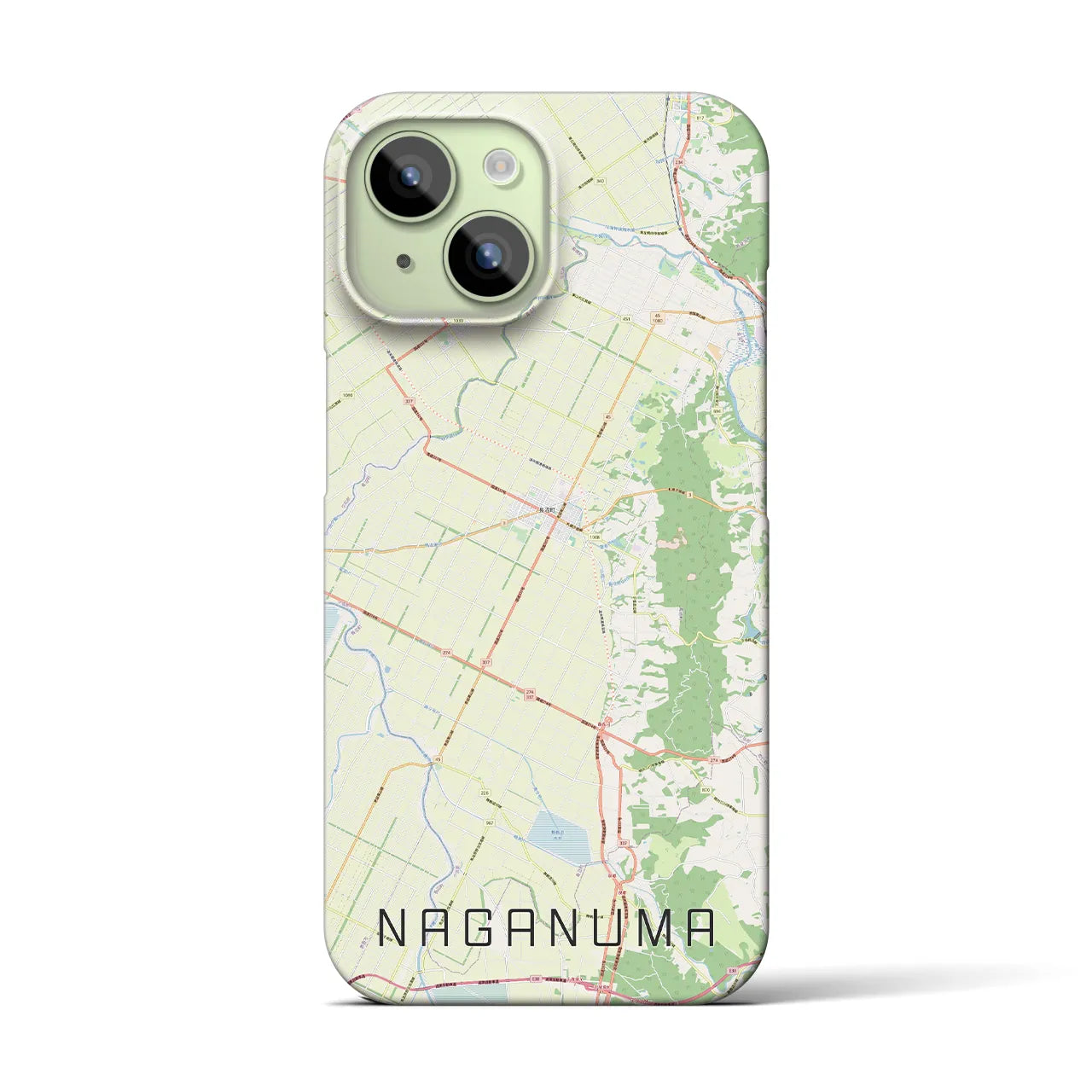 【長沼(北海道)】地図柄iPhoneケース(バックカバータイプ)