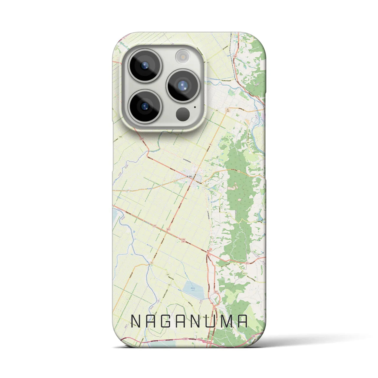 【長沼(北海道)】地図柄iPhoneケース(バックカバータイプ)