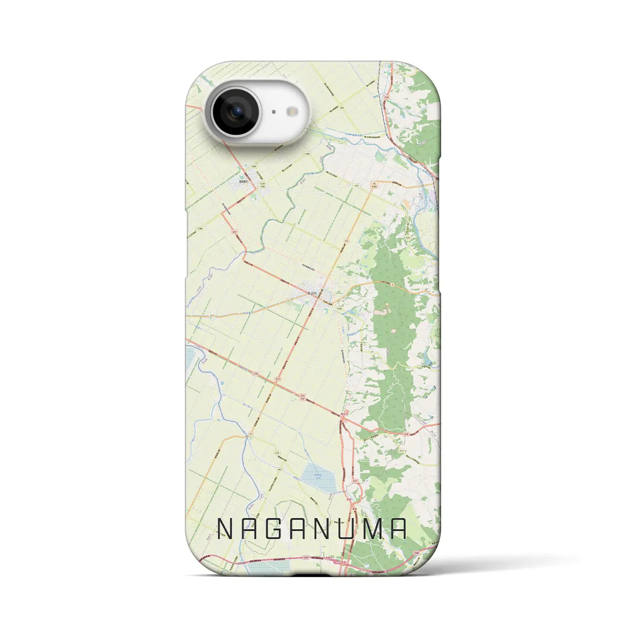 【長沼(北海道)】地図柄iPhoneケース(バックカバータイプ)
