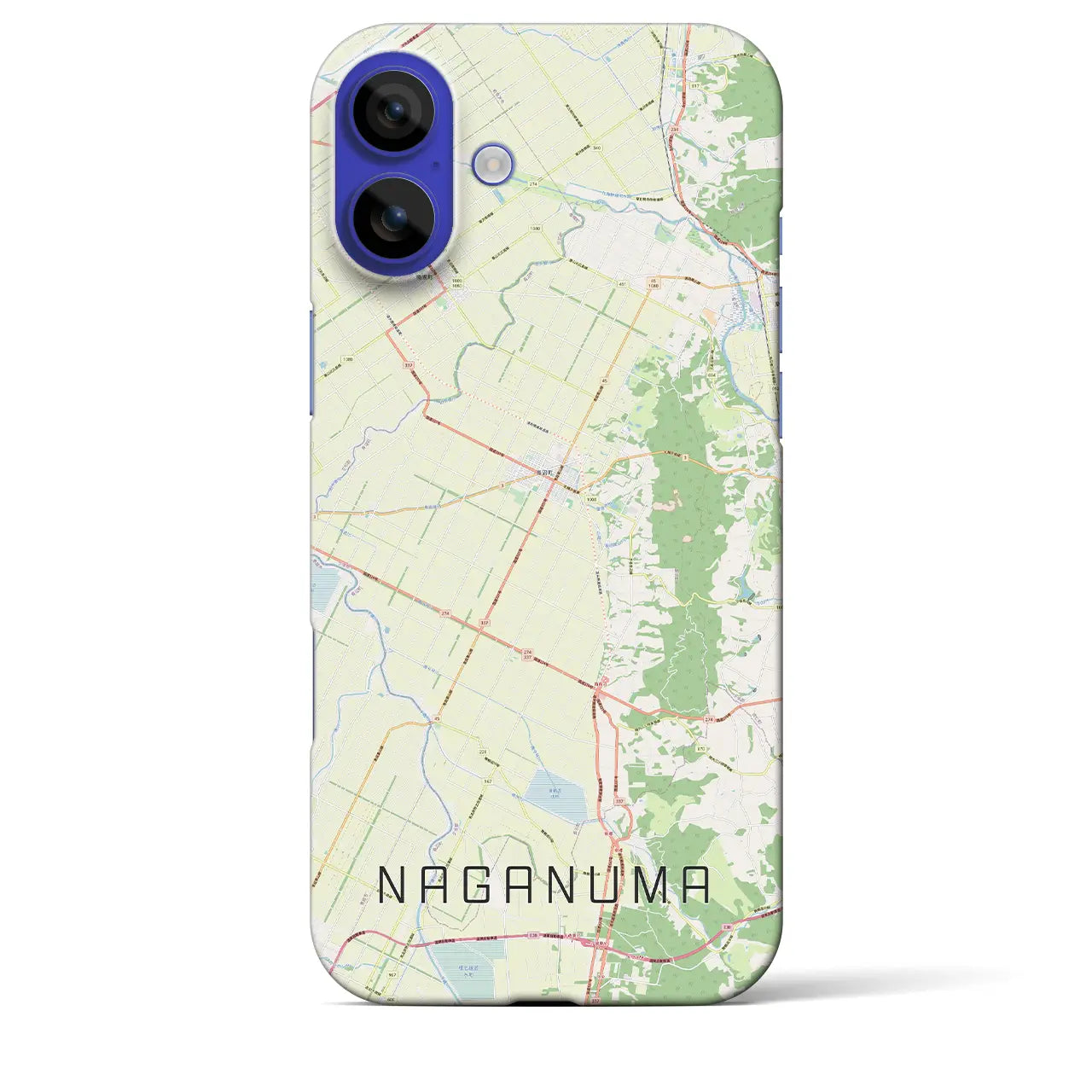 【長沼(北海道)】地図柄iPhoneケース(バックカバータイプ)ナチュラル・iPhone 16 Pro Max 用