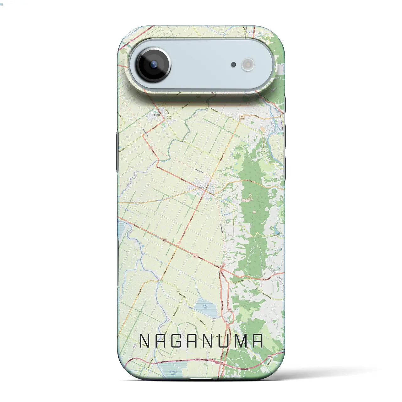 【長沼(北海道)】地図柄iPhoneケース(バックカバータイプ)ナチュラル・iPhone 17 Pro Max 用