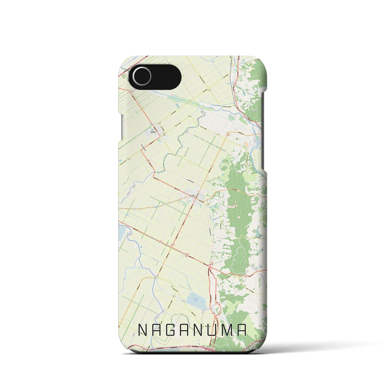 【長沼(北海道)】地図柄iPhoneケース(バックカバータイプ)