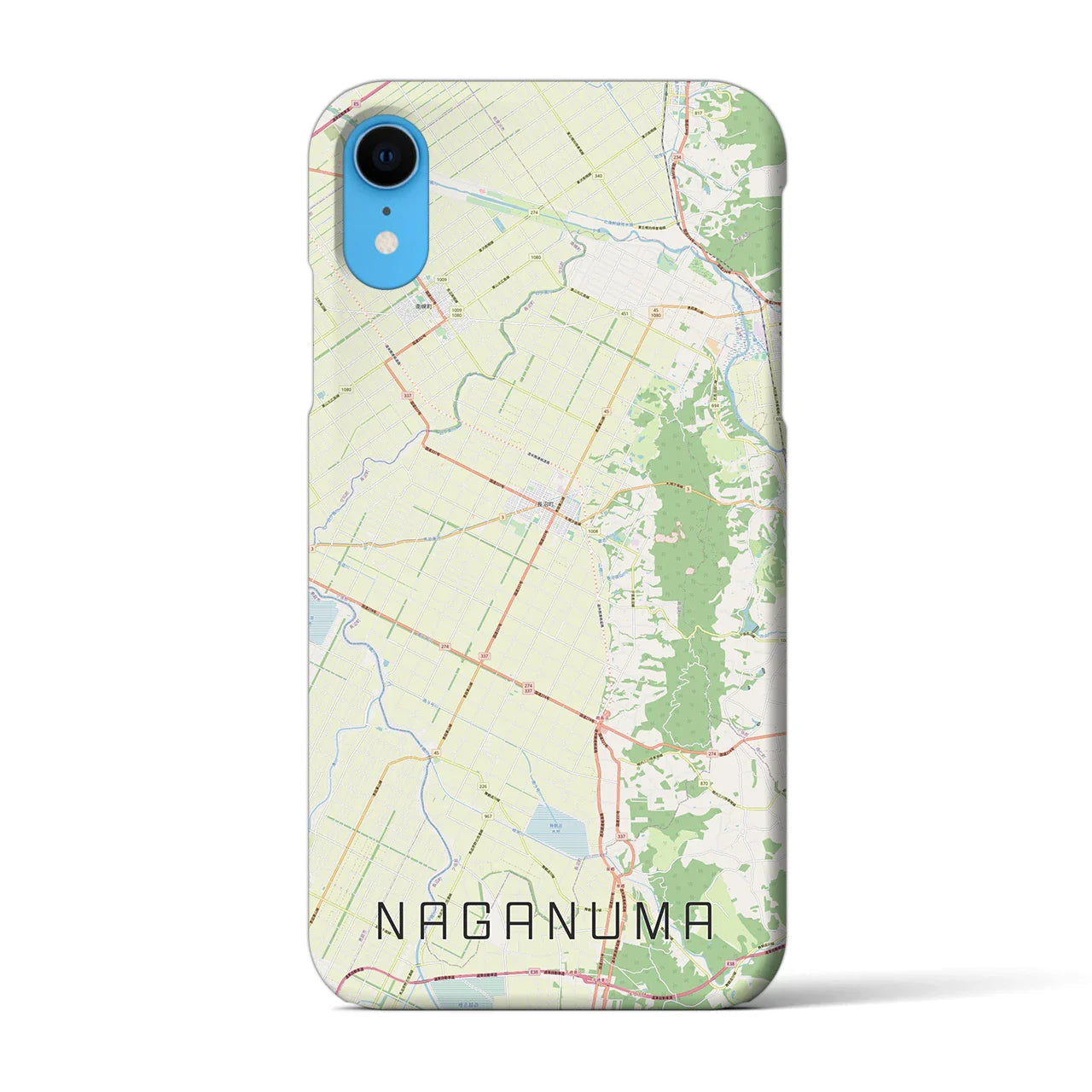 【長沼(北海道)】地図柄iPhoneケース(バックカバータイプ)