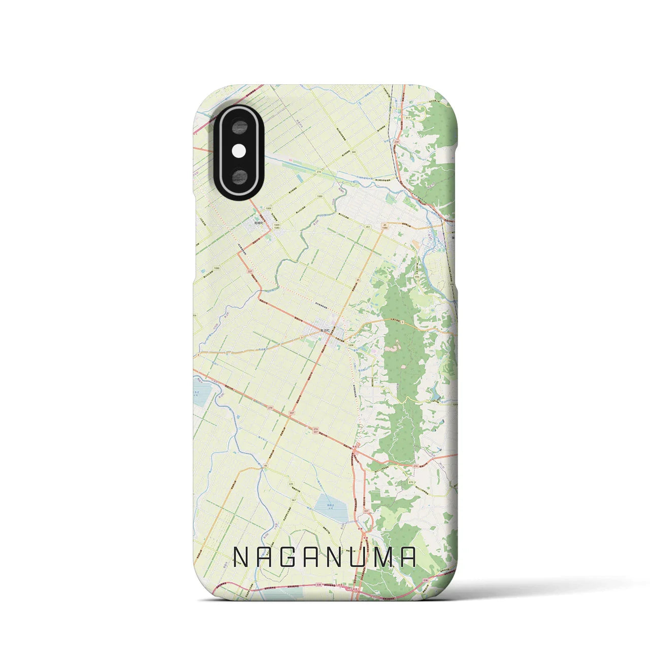 【長沼(北海道)】地図柄iPhoneケース(バックカバータイプ)