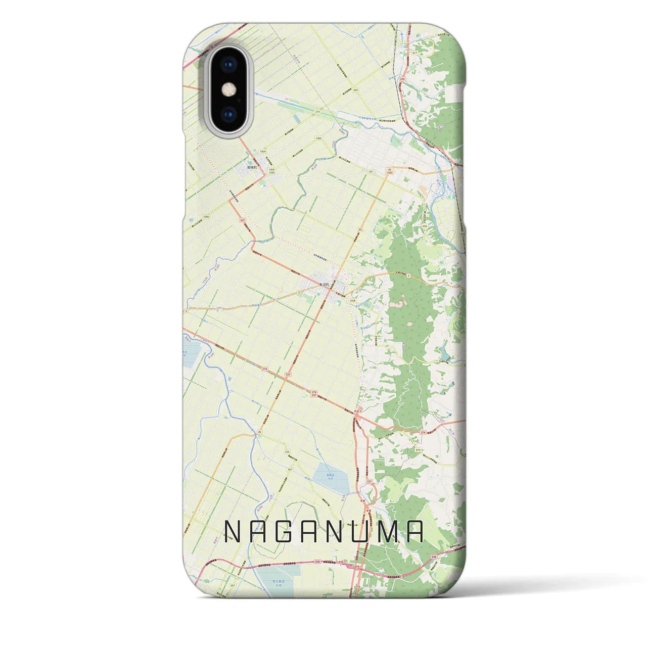 【長沼(北海道)】地図柄iPhoneケース(バックカバータイプ)