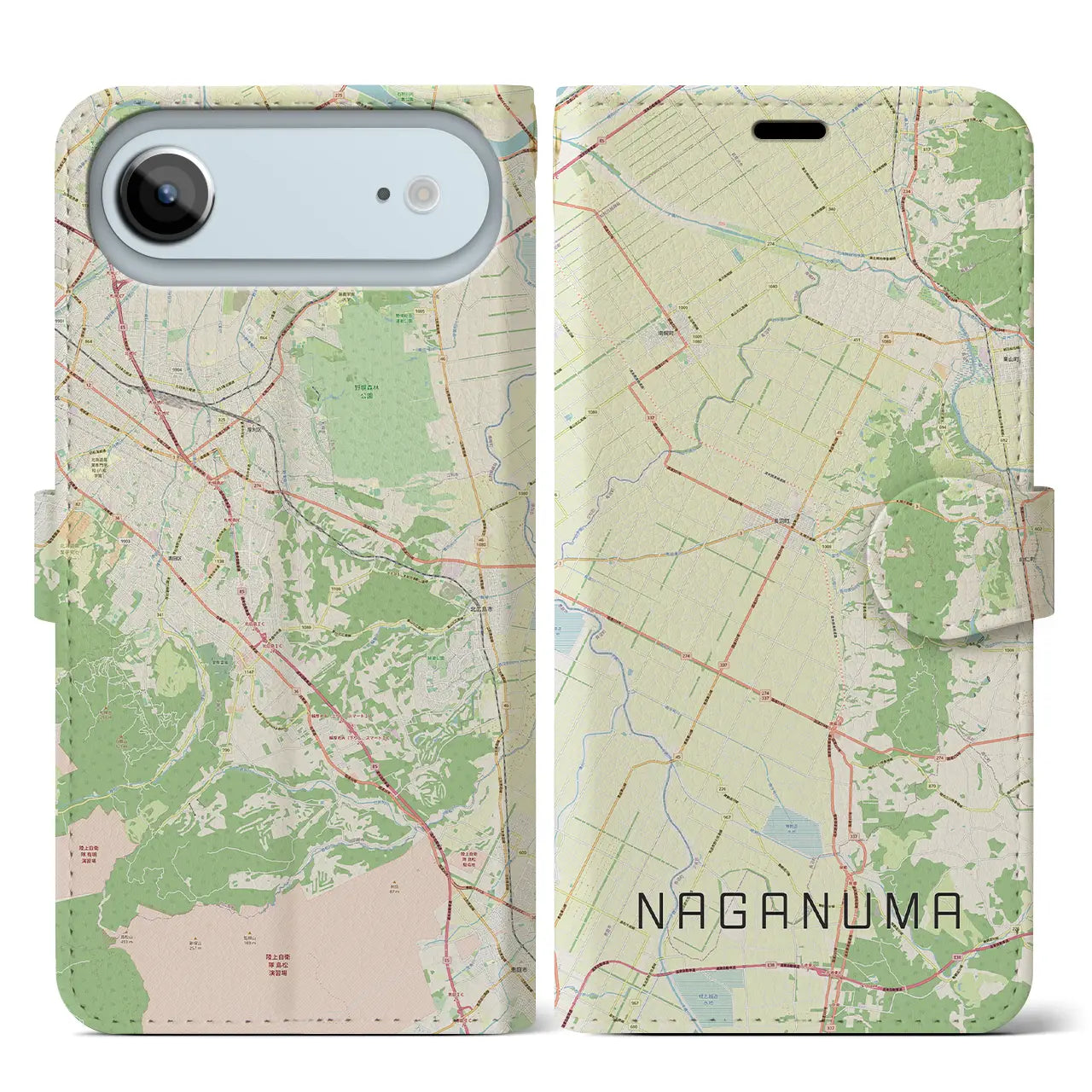【長沼(北海道)】地図柄iPhoneケース(手帳タイプ)