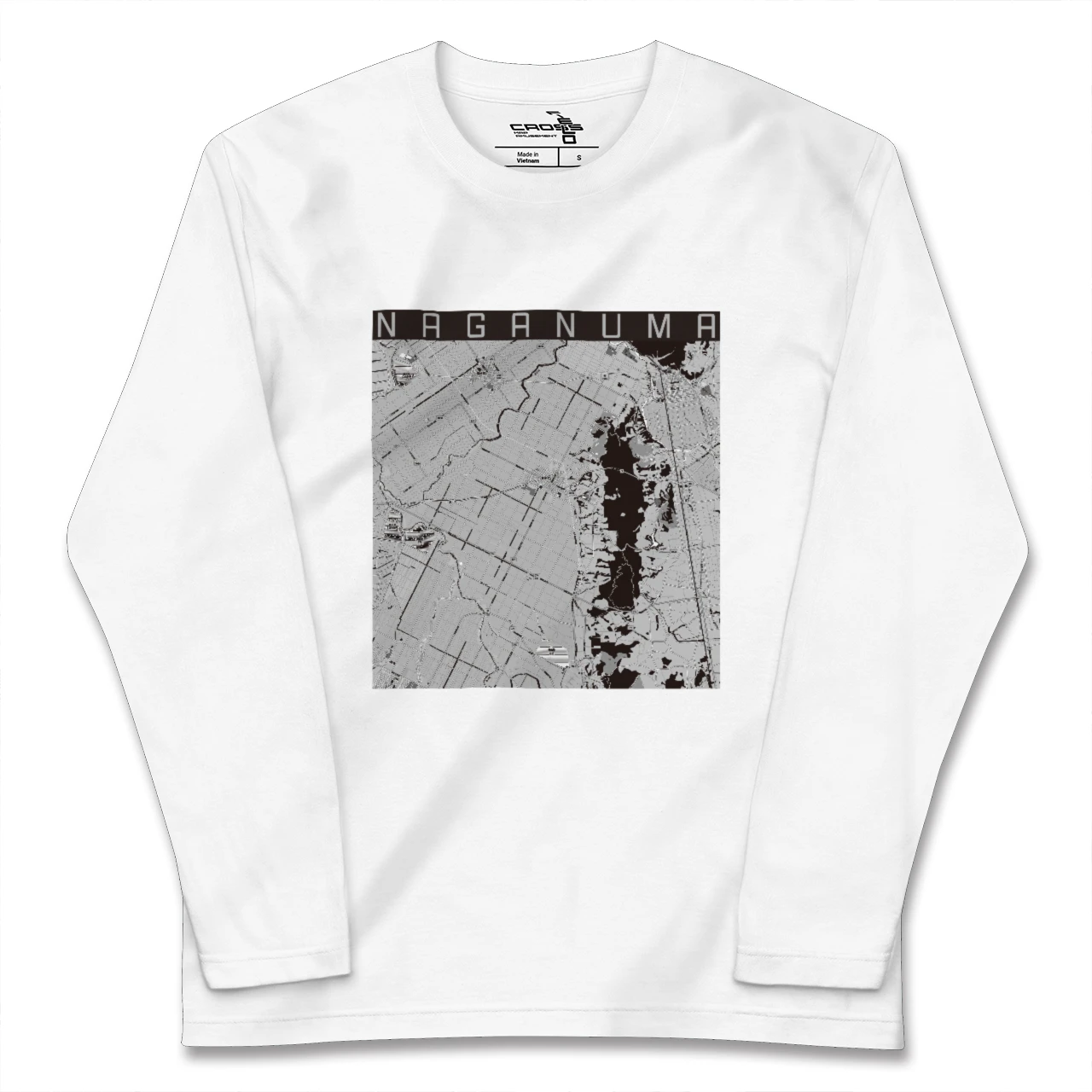 【長沼(北海道)】地図柄ロングスリーブTシャツ