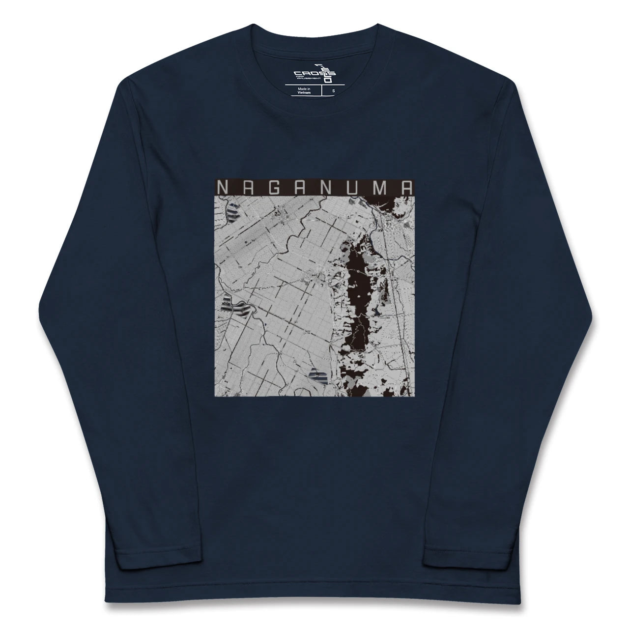 【長沼(北海道)】地図柄ロングスリーブTシャツ