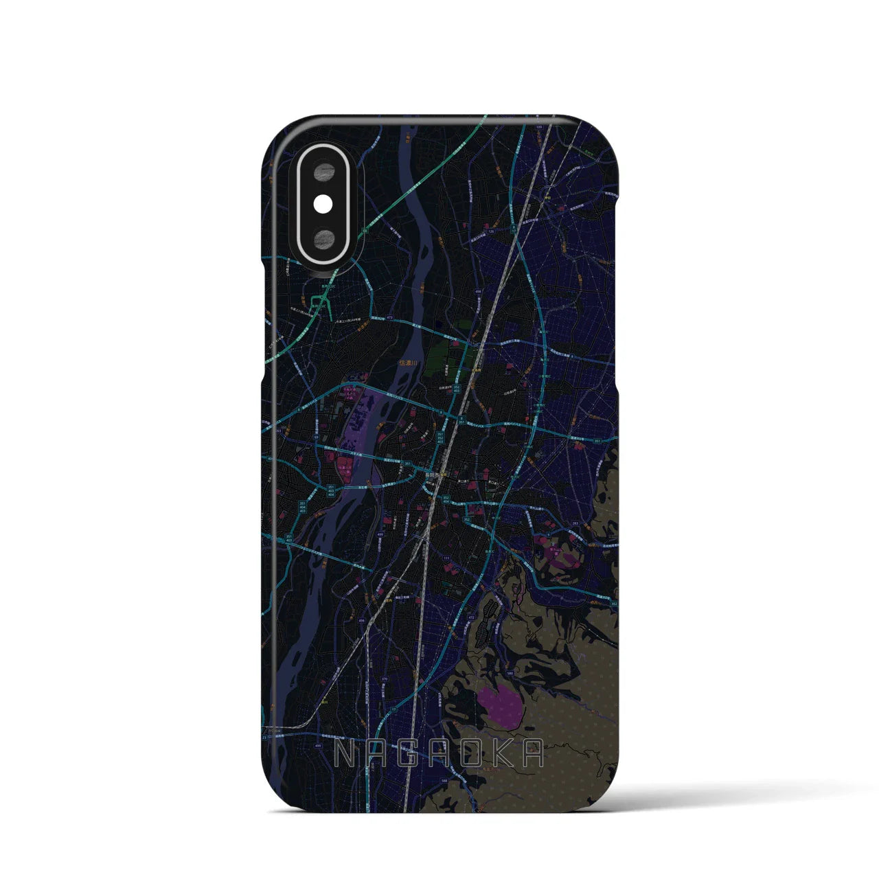 【長岡(新潟県)】地図柄iPhoneケース(バックカバータイプ)