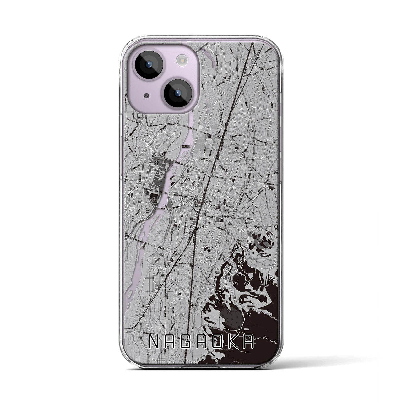 【長岡(新潟県)】地図柄iPhoneケース(クリアタイプ)