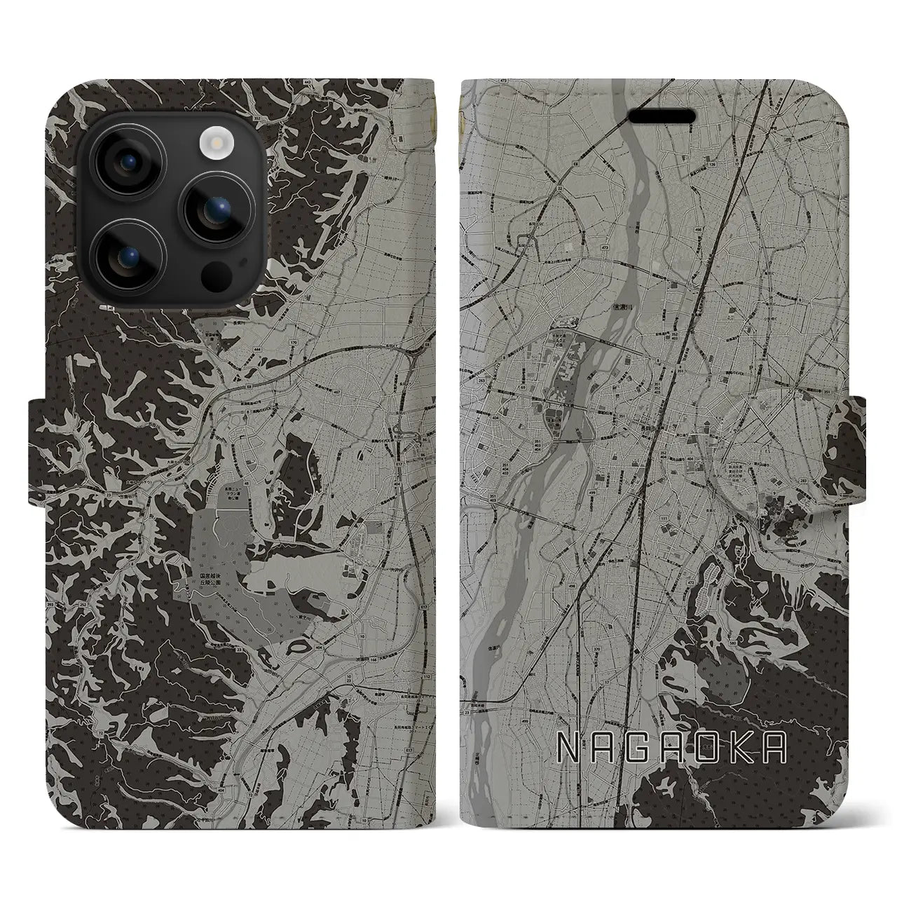 【長岡(新潟県)】地図柄iPhoneケース(手帳タイプ)