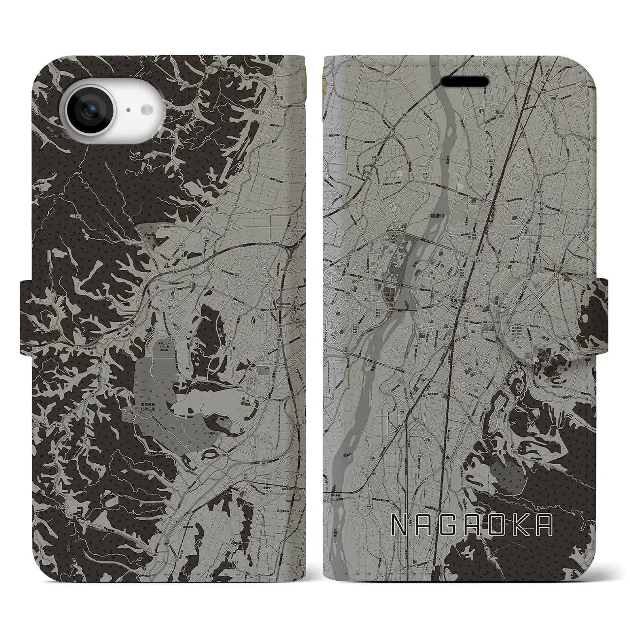 【長岡(新潟県)】地図柄iPhoneケース(手帳タイプ)