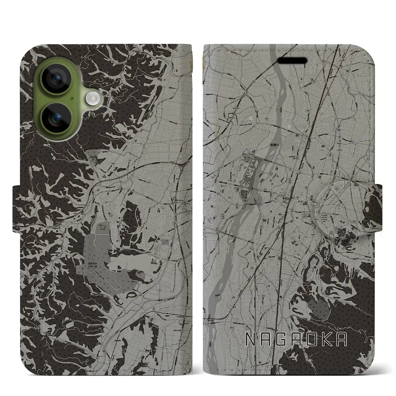 【長岡(新潟県)】地図柄iPhoneケース(手帳タイプ)