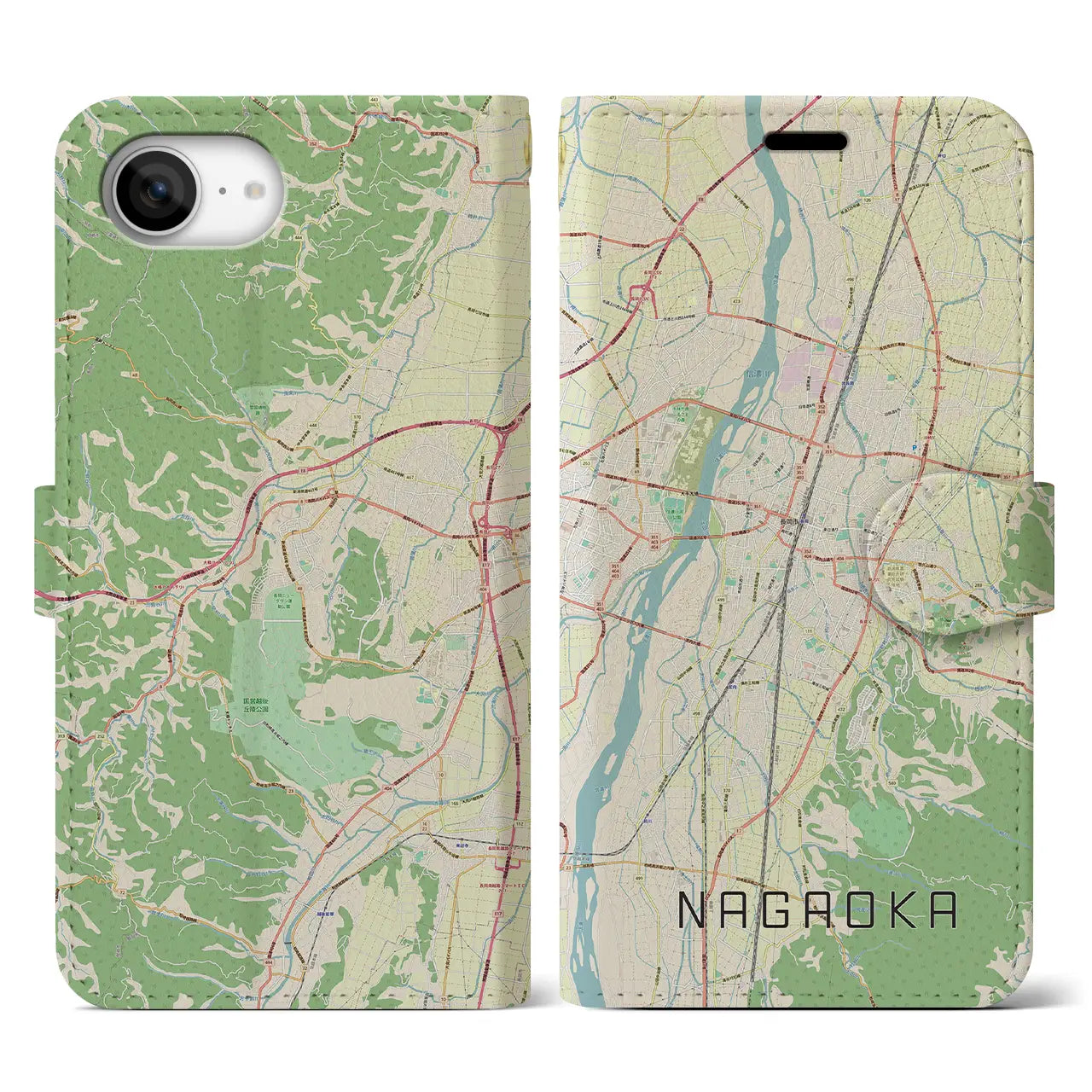 【長岡(新潟県)】地図柄iPhoneケース(手帳タイプ)