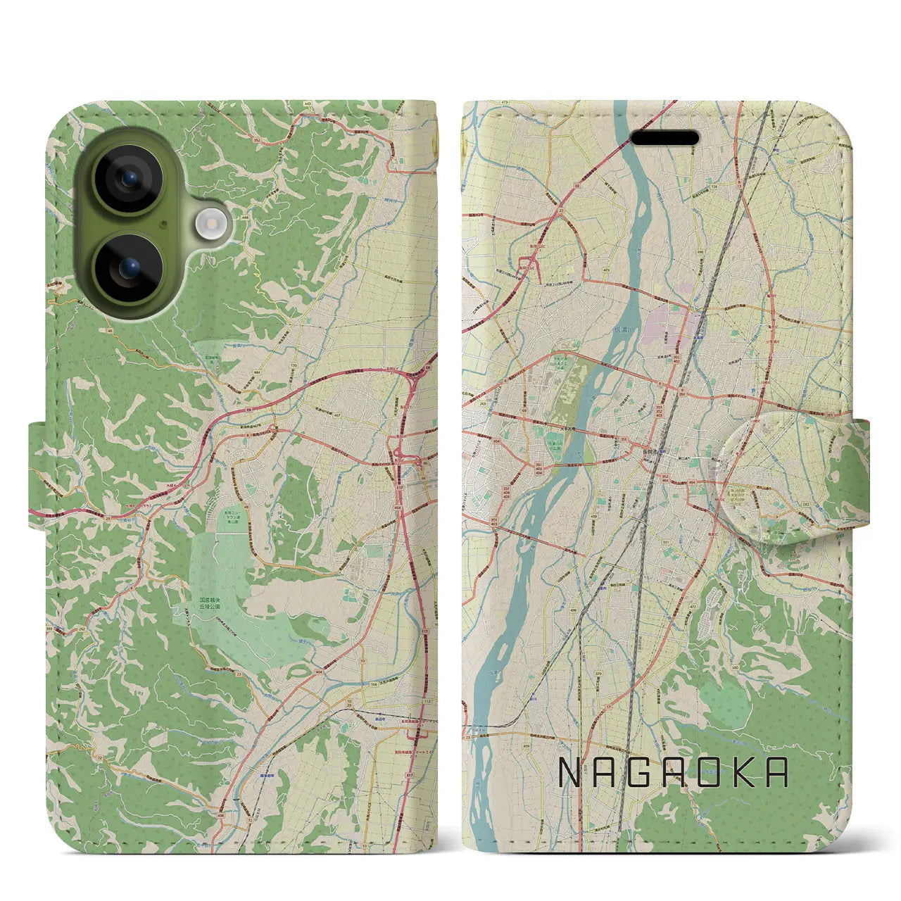 【長岡(新潟県)】地図柄iPhoneケース(手帳タイプ)