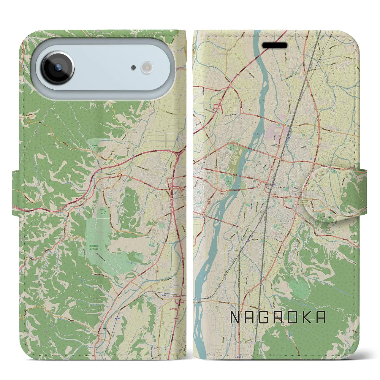 【長岡(新潟県)】地図柄iPhoneケース(手帳タイプ)