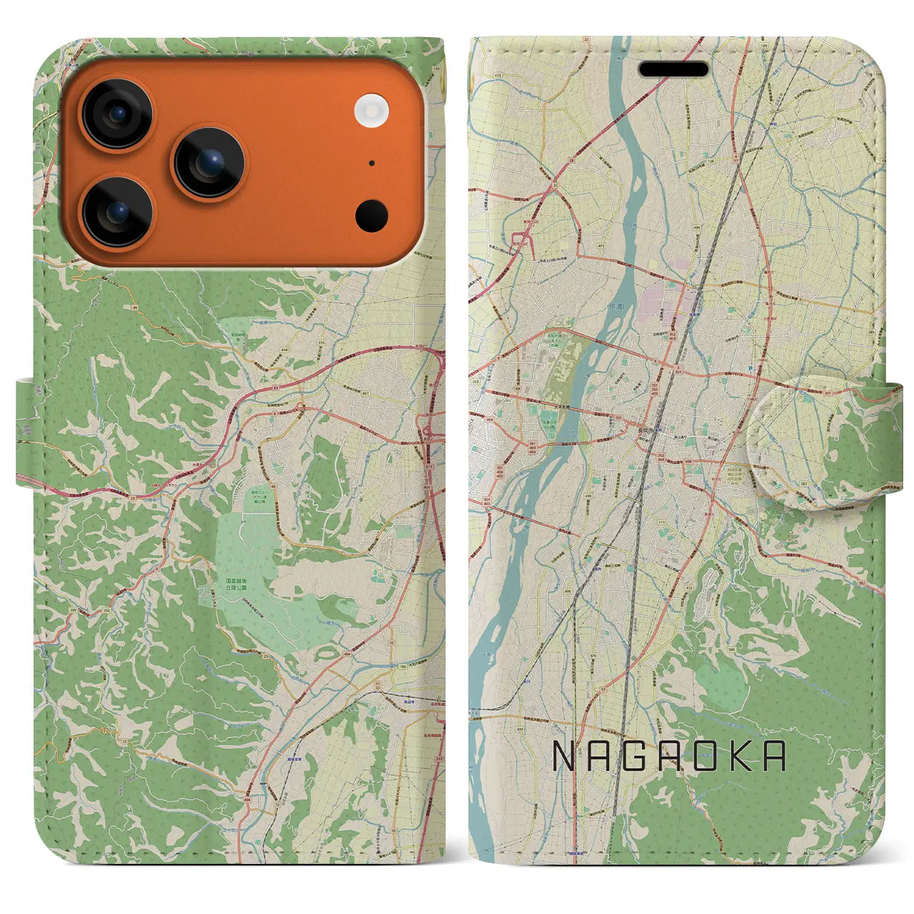 【長岡(新潟県)】地図柄iPhoneケース(手帳タイプ)