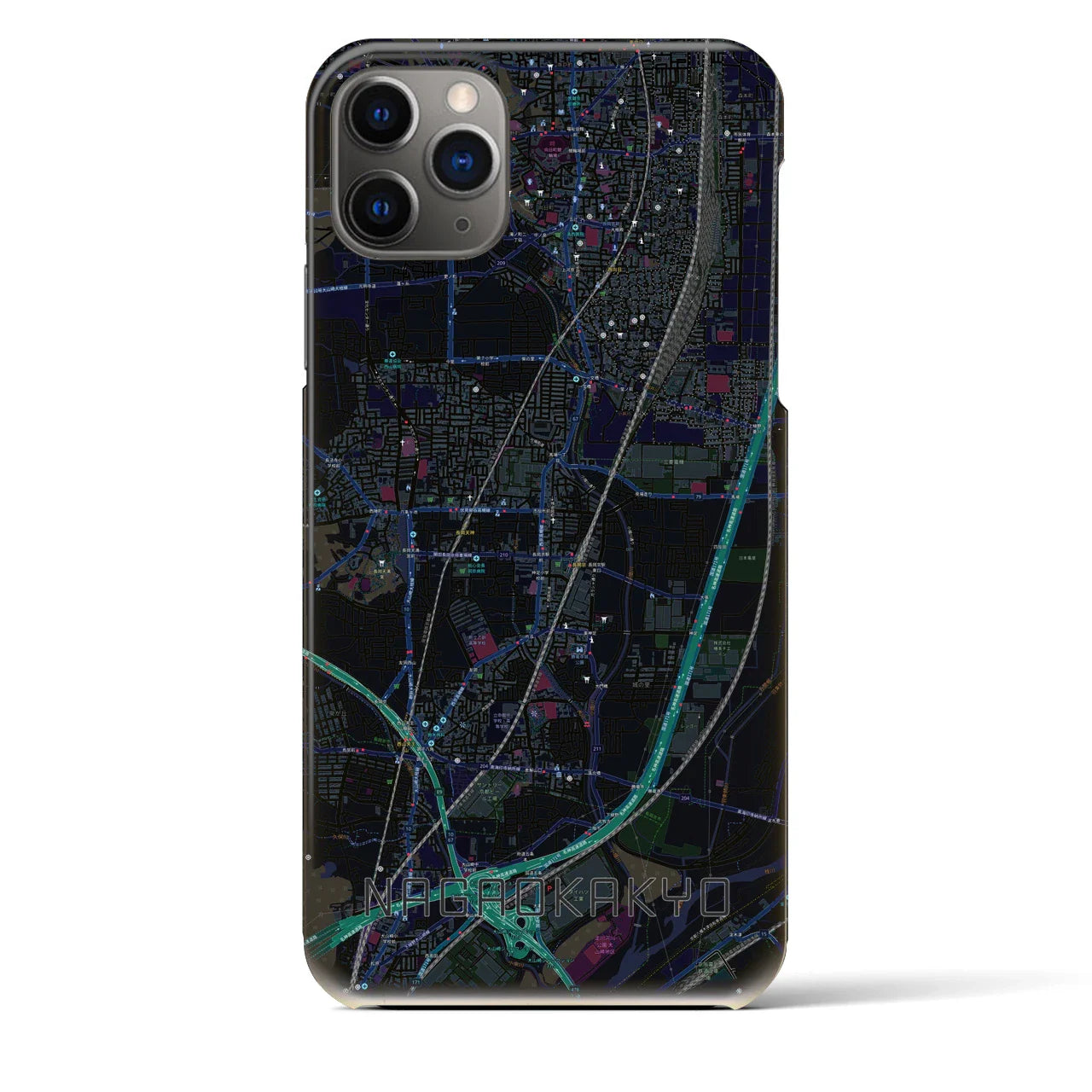 【長岡京(京都府)】地図柄iPhoneケース(バックカバータイプ)