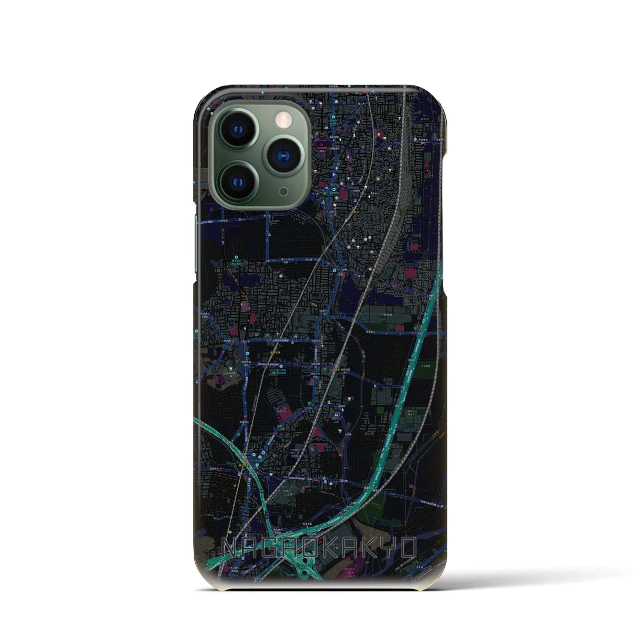 【長岡京(京都府)】地図柄iPhoneケース(バックカバータイプ)