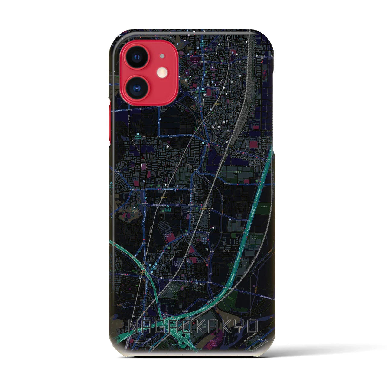 【長岡京(京都府)】地図柄iPhoneケース(バックカバータイプ)