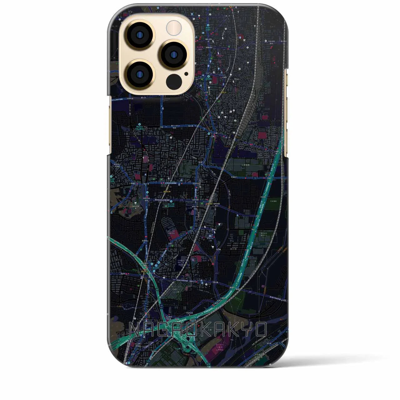 【長岡京(京都府)】地図柄iPhoneケース(バックカバータイプ)
