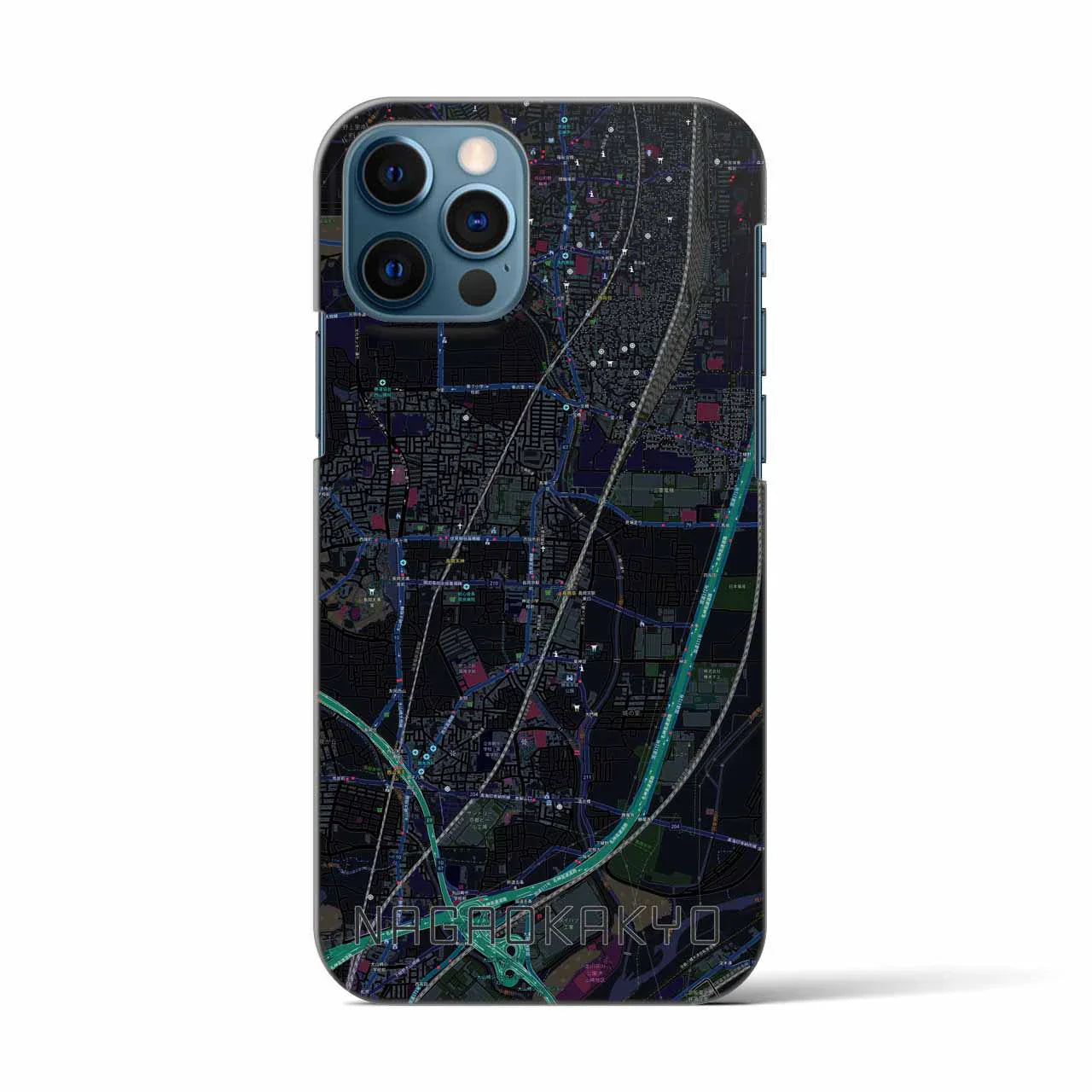 【長岡京(京都府)】地図柄iPhoneケース(バックカバータイプ)