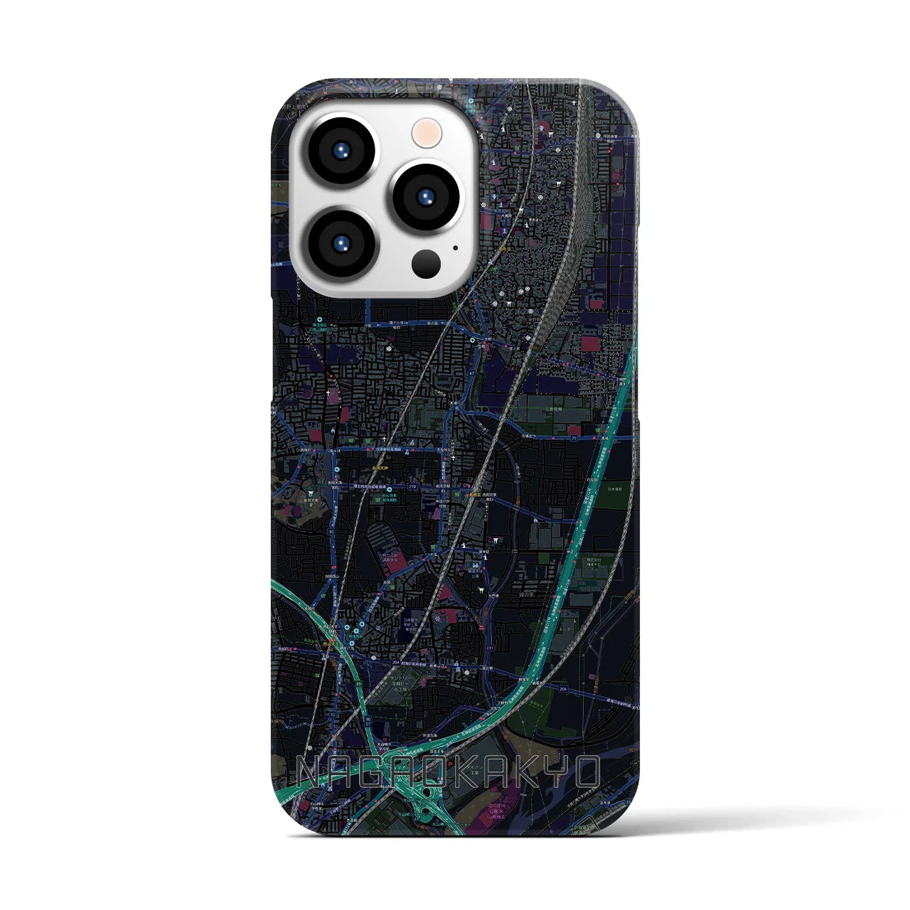 【長岡京(京都府)】地図柄iPhoneケース(バックカバータイプ)