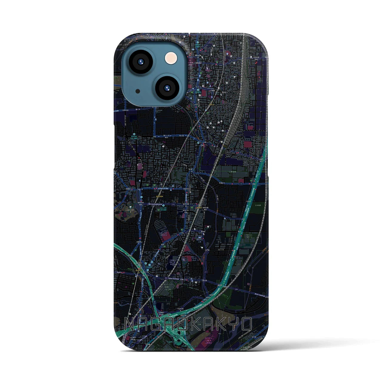 【長岡京(京都府)】地図柄iPhoneケース(バックカバータイプ)