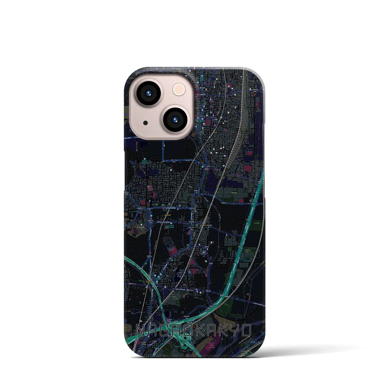 【長岡京(京都府)】地図柄iPhoneケース(バックカバータイプ)
