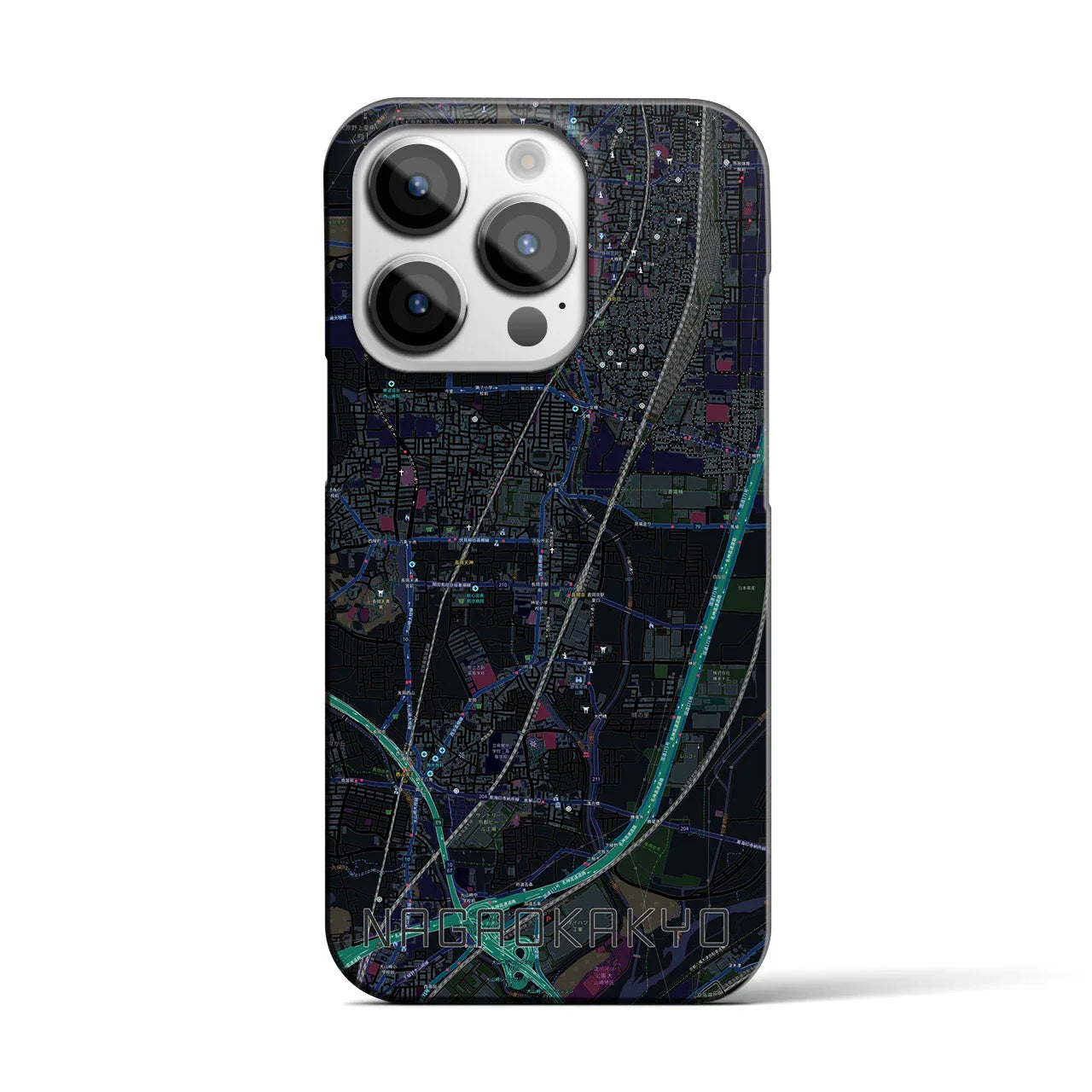 【長岡京(京都府)】地図柄iPhoneケース(バックカバータイプ)
