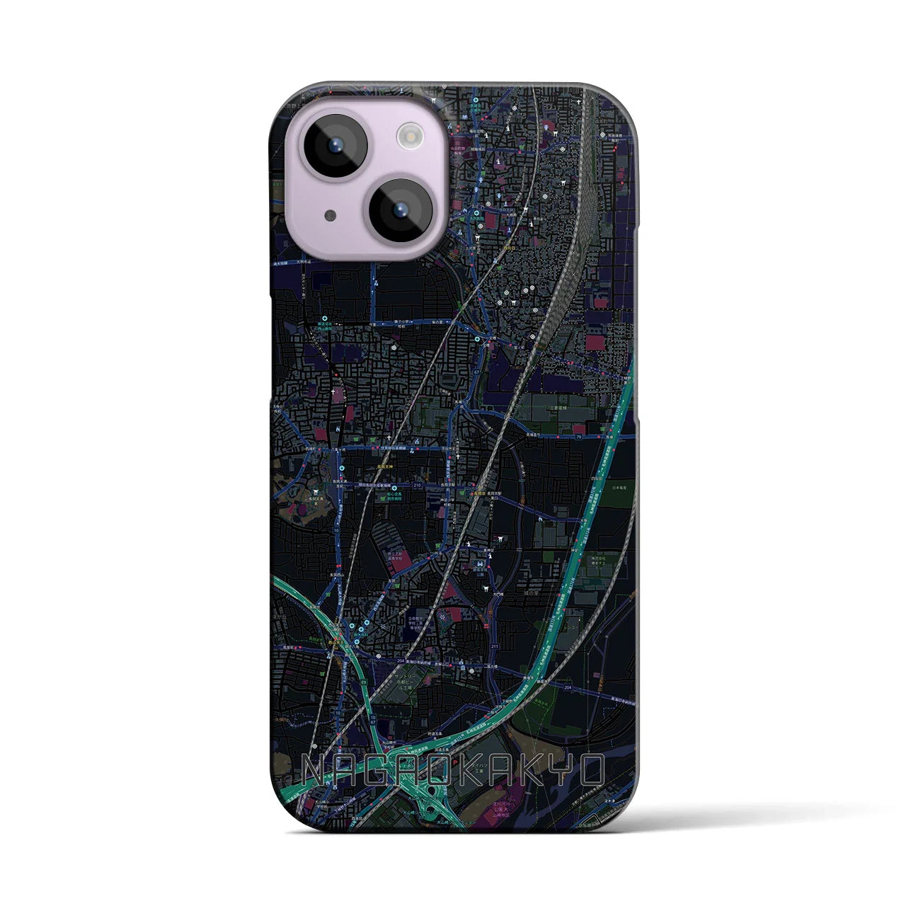 【長岡京(京都府)】地図柄iPhoneケース(バックカバータイプ)