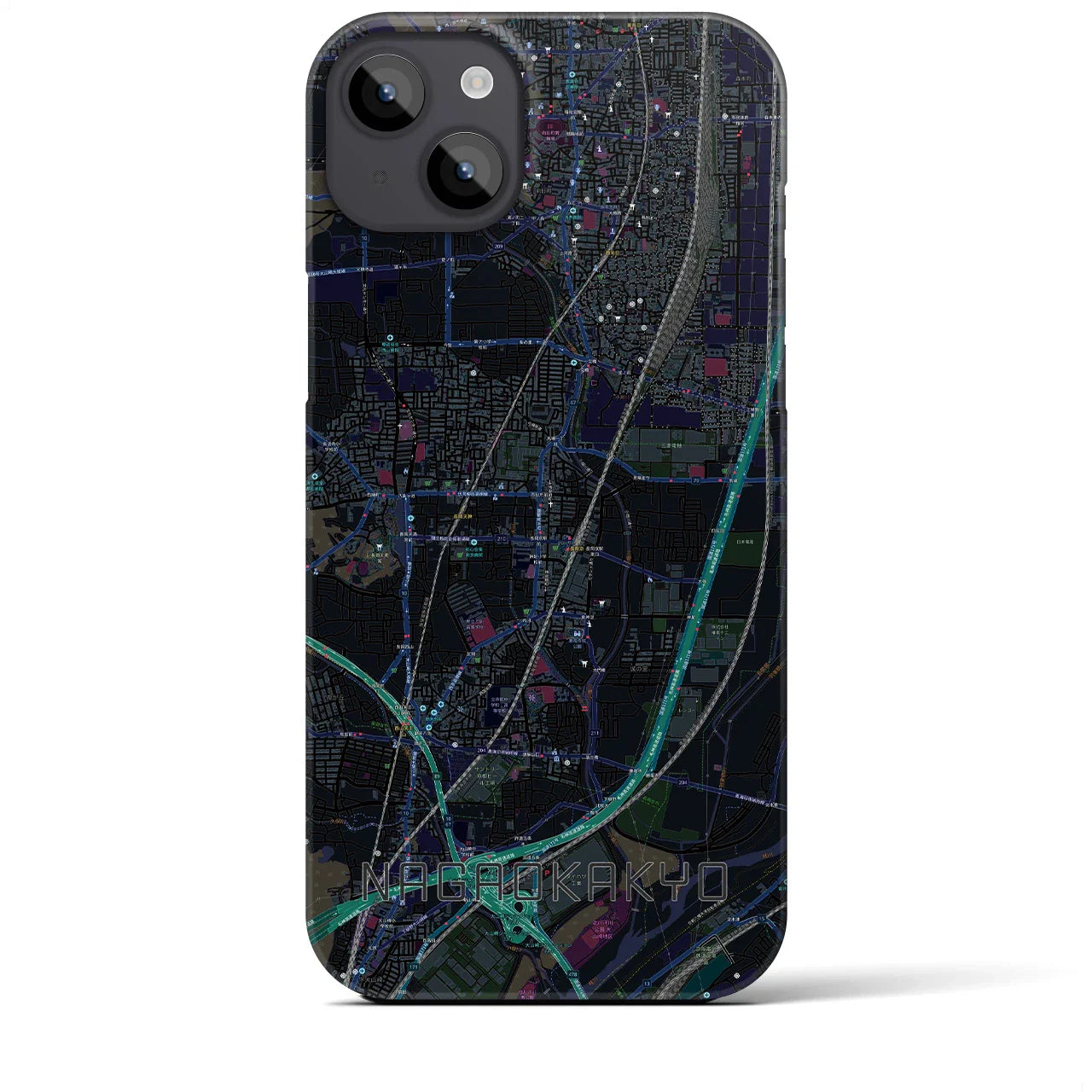 【長岡京(京都府)】地図柄iPhoneケース(バックカバータイプ)
