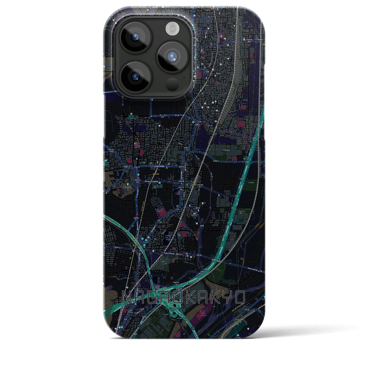 【長岡京(京都府)】地図柄iPhoneケース(バックカバータイプ)