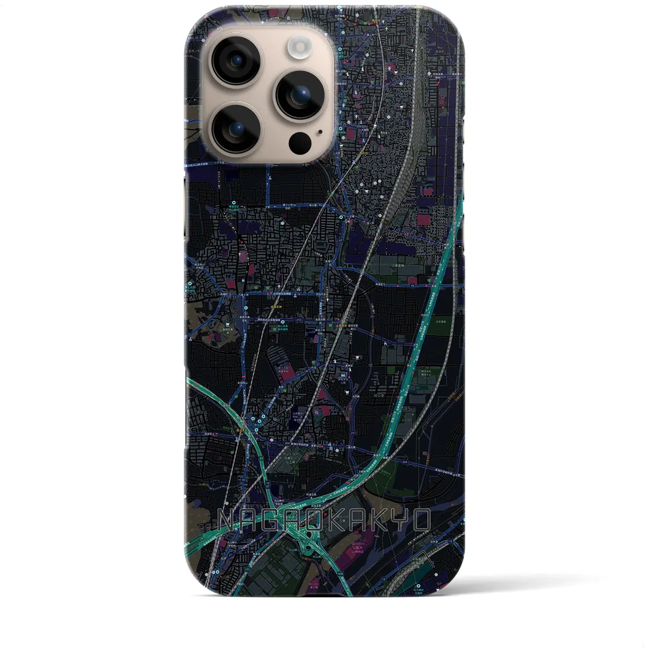 【長岡京(京都府)】地図柄iPhoneケース(バックカバータイプ)