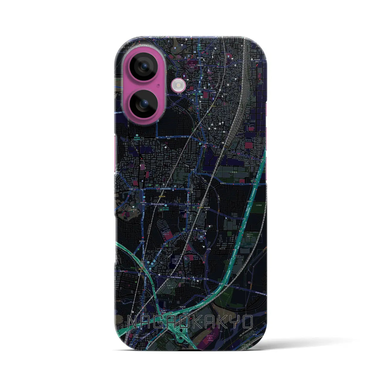 【長岡京(京都府)】地図柄iPhoneケース(バックカバータイプ)