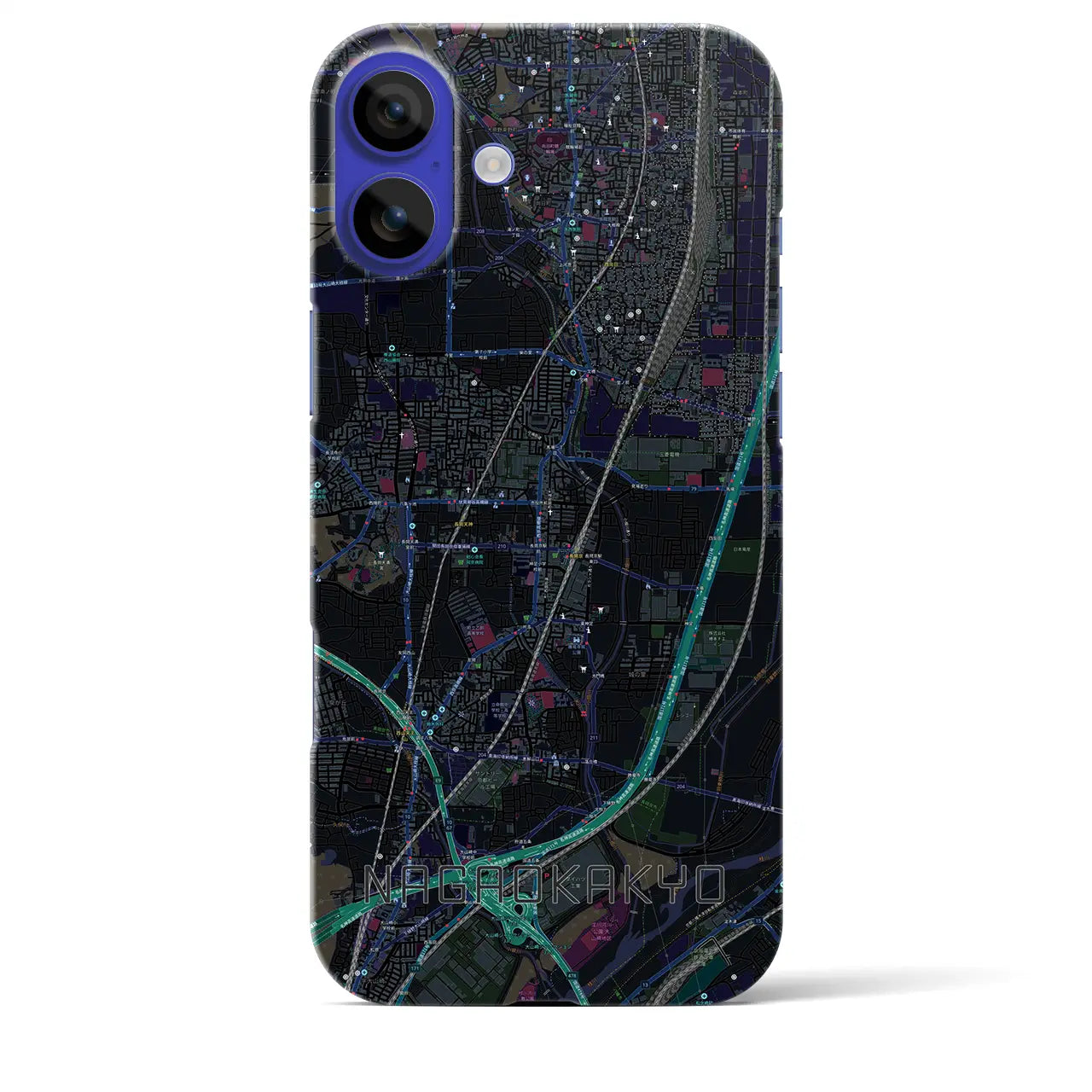 【長岡京(京都府)】地図柄iPhoneケース(バックカバータイプ)