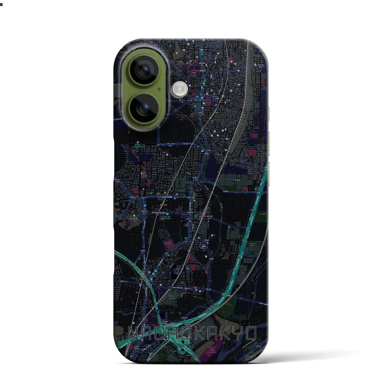 【長岡京(京都府)】地図柄iPhoneケース(バックカバータイプ)