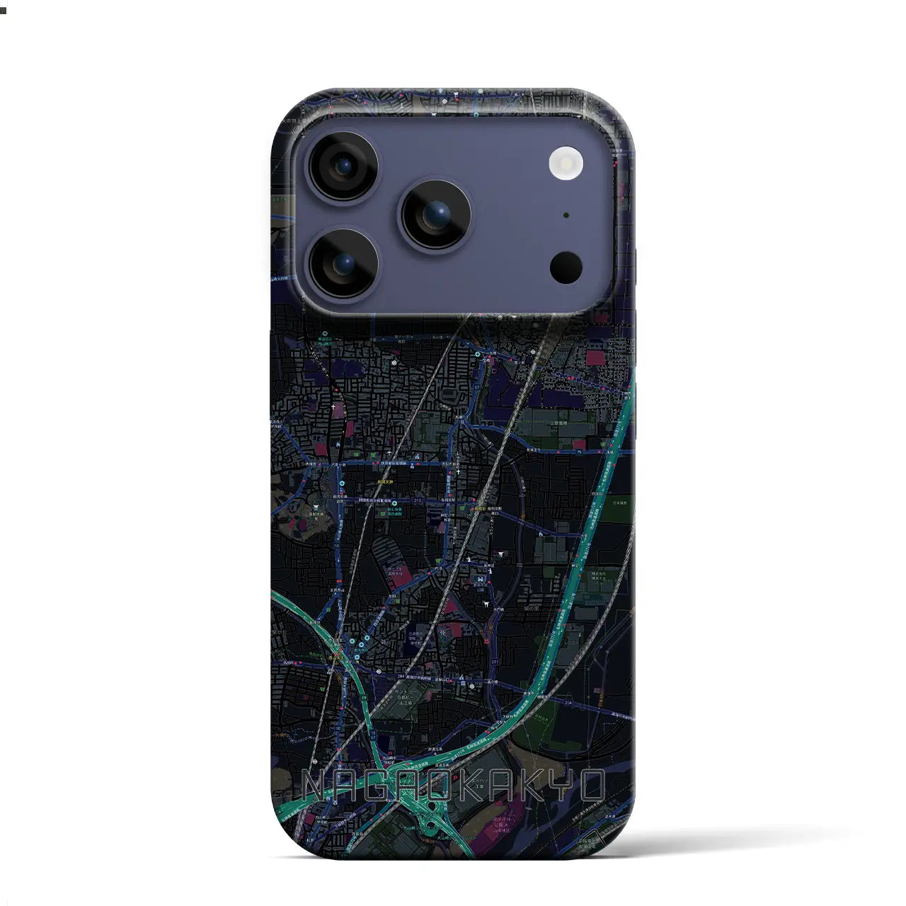 【長岡京(京都府)】地図柄iPhoneケース(バックカバータイプ)