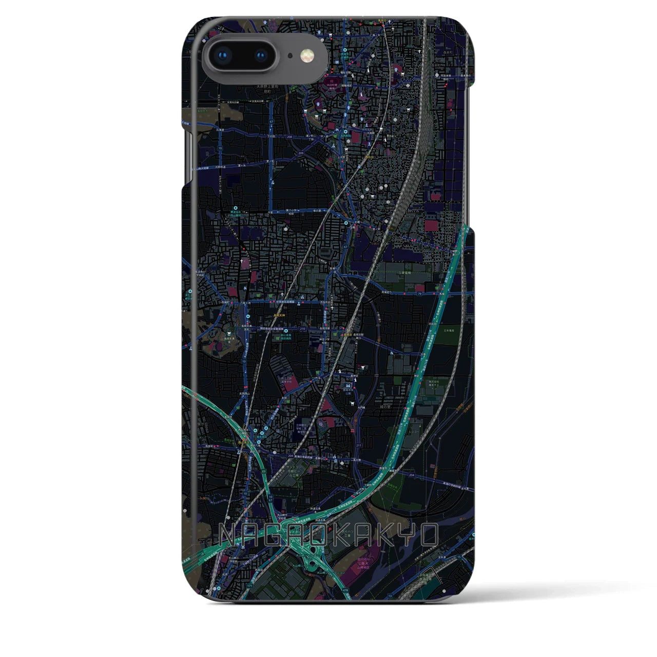 【長岡京(京都府)】地図柄iPhoneケース(バックカバータイプ)