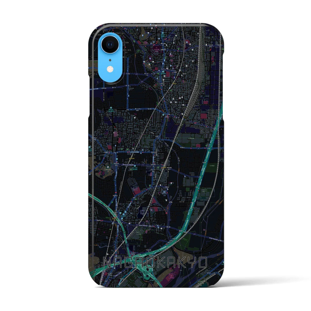 【長岡京(京都府)】地図柄iPhoneケース(バックカバータイプ)