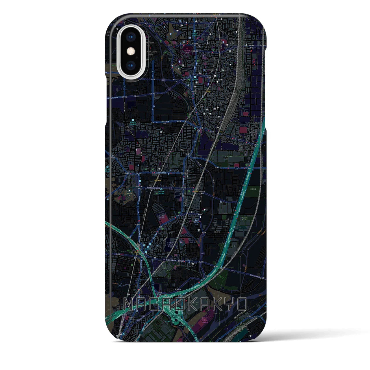 【長岡京(京都府)】地図柄iPhoneケース(バックカバータイプ)