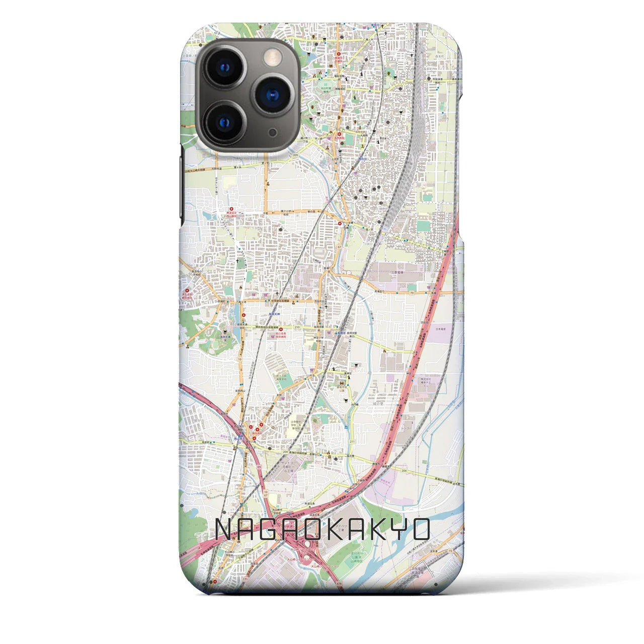 【長岡京(京都府)】地図柄iPhoneケース(バックカバータイプ)