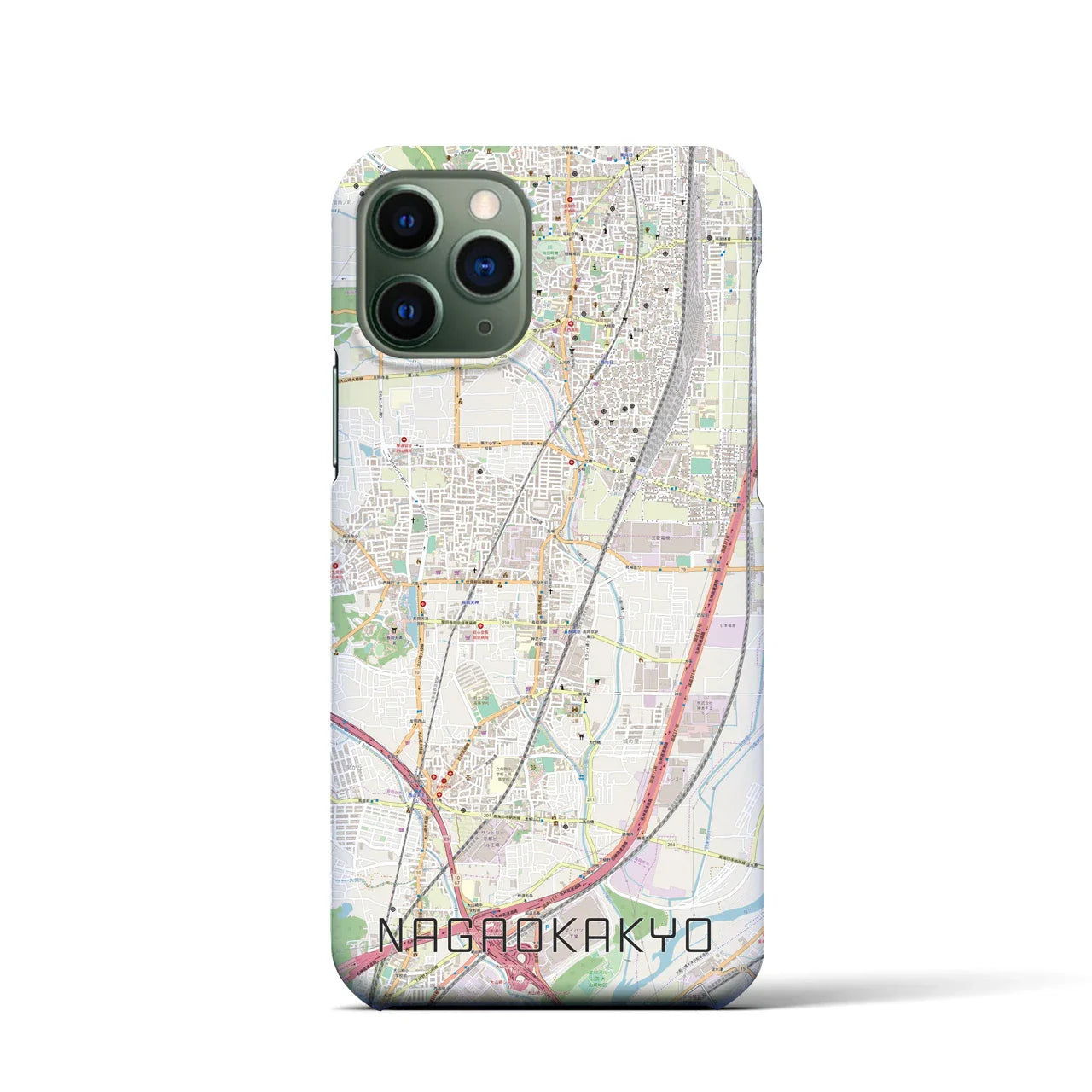 【長岡京(京都府)】地図柄iPhoneケース(バックカバータイプ)
