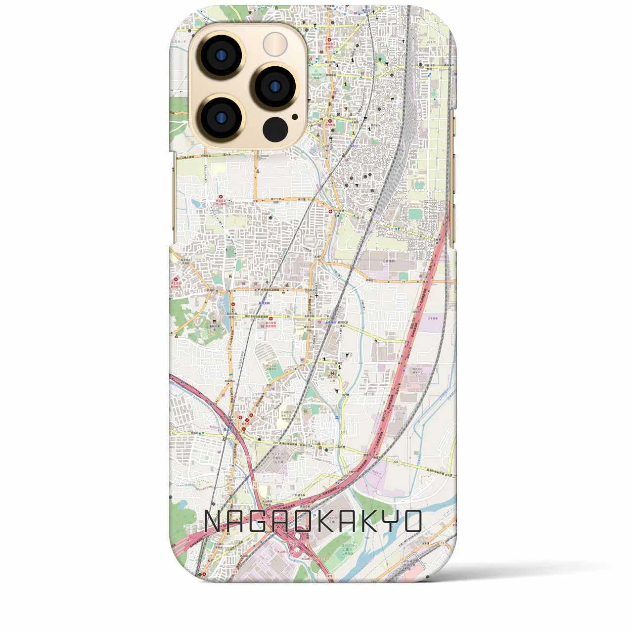 【長岡京(京都府)】地図柄iPhoneケース(バックカバータイプ)