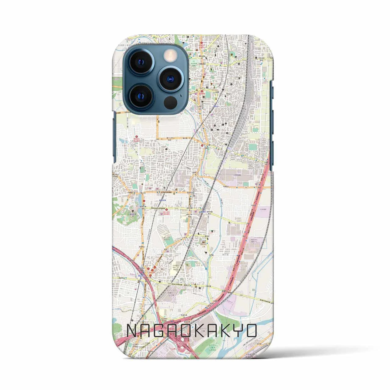 【長岡京(京都府)】地図柄iPhoneケース(バックカバータイプ)