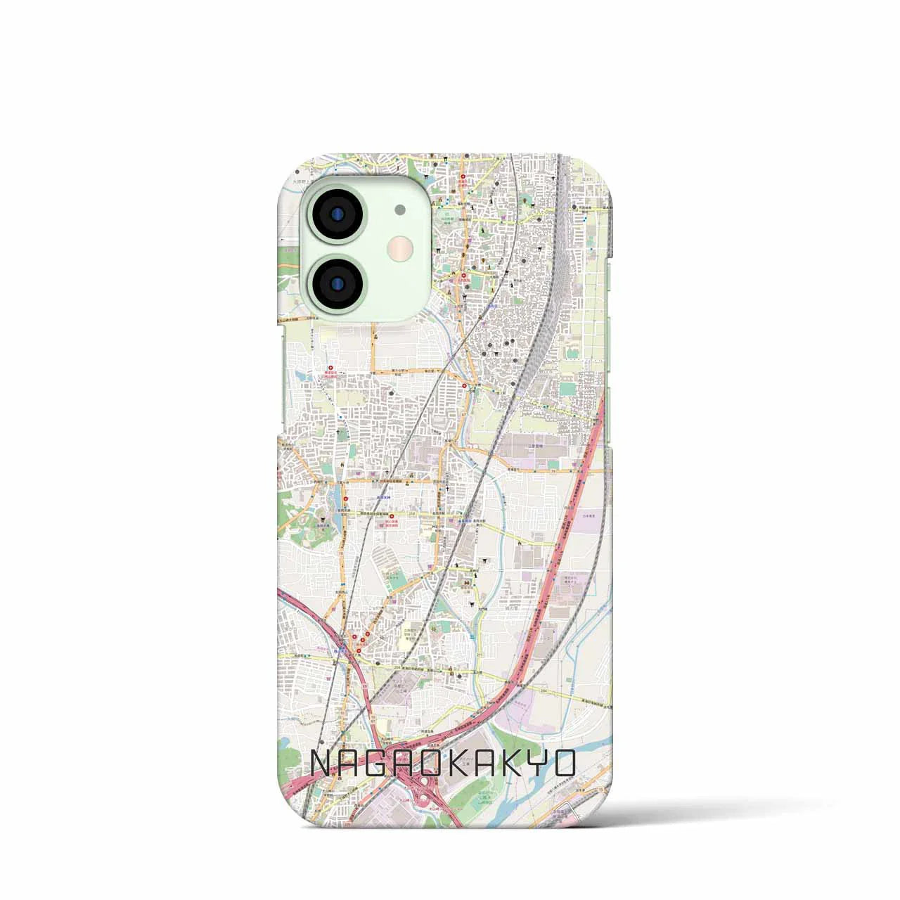 【長岡京(京都府)】地図柄iPhoneケース(バックカバータイプ)