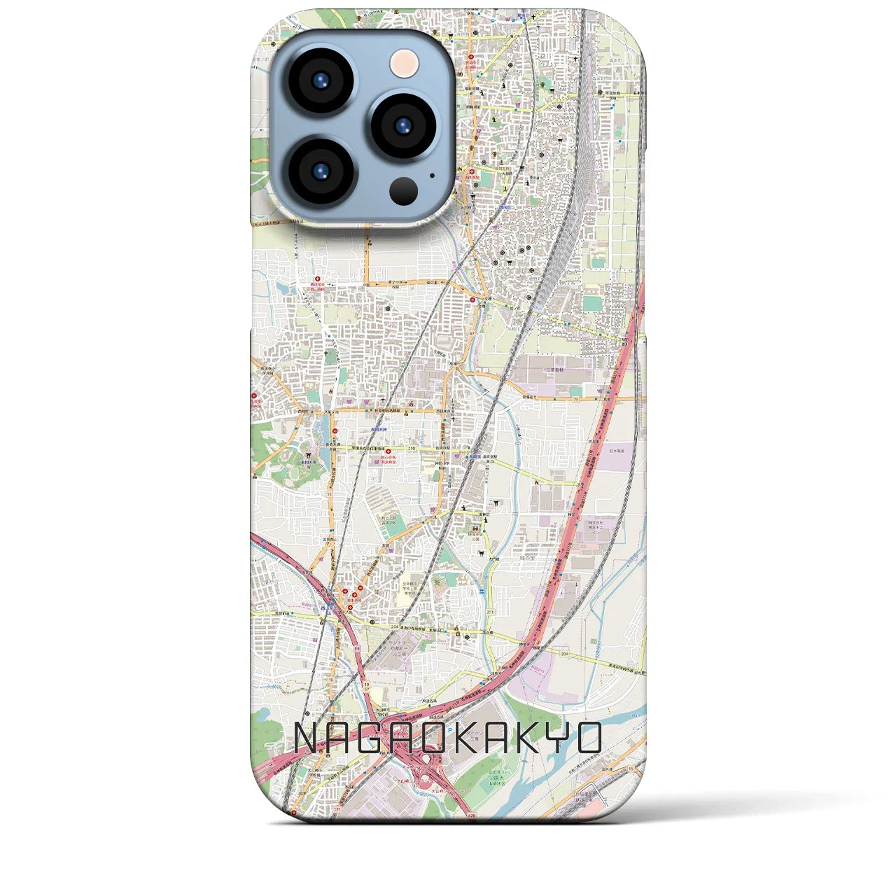 【長岡京(京都府)】地図柄iPhoneケース(バックカバータイプ)