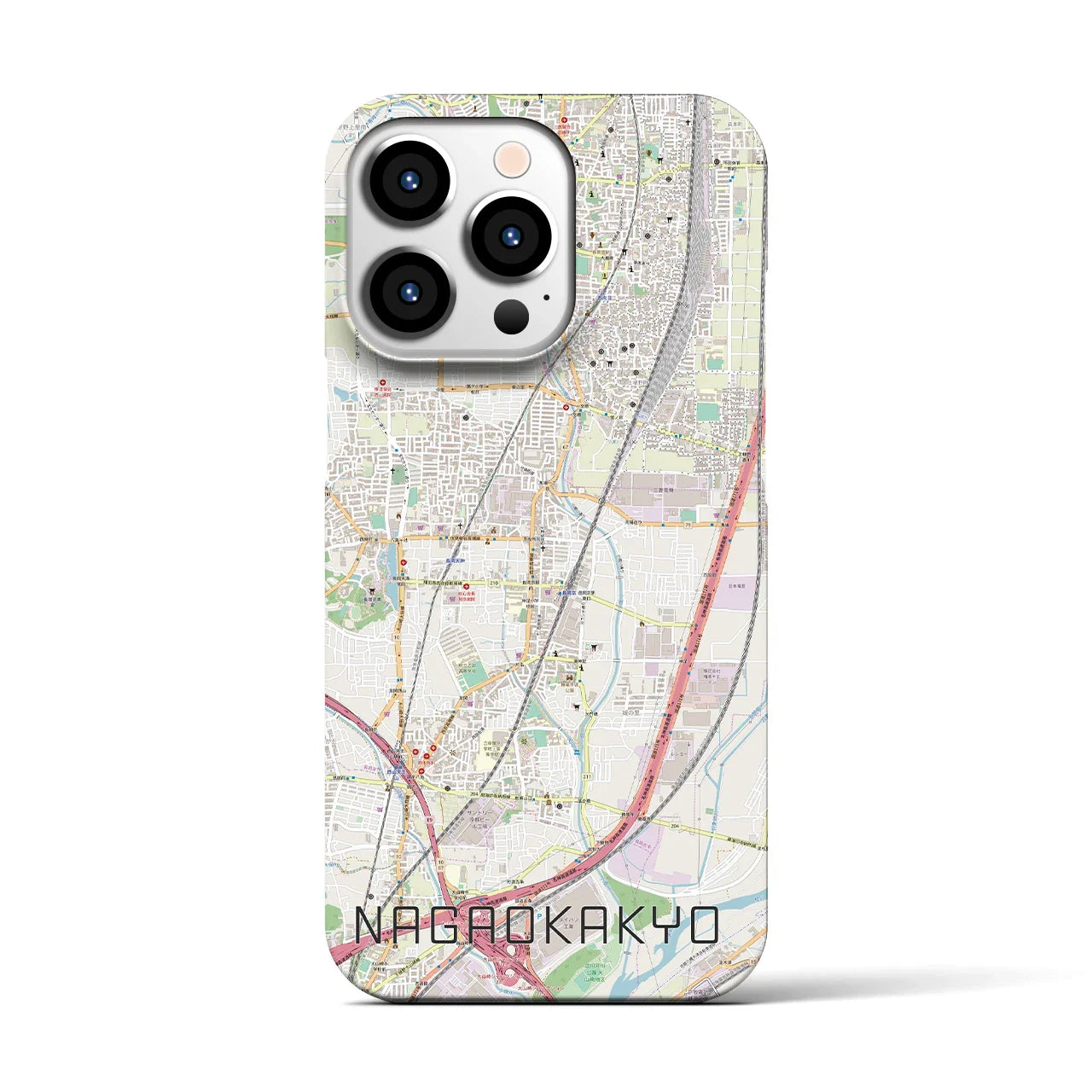 【長岡京(京都府)】地図柄iPhoneケース(バックカバータイプ)